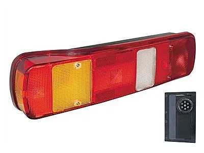 7 Funkcijų Galinis Žibintas, 7 kamerų, su atšvaitu, varžtų atstumas 160mm, BA15s