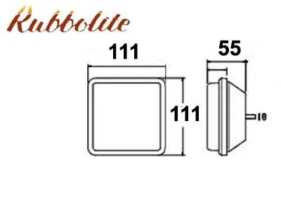 Guminė LED žibintų pagrindo detalė 1608-4830, -4831, 4832 serijoms (111x111x56mm)