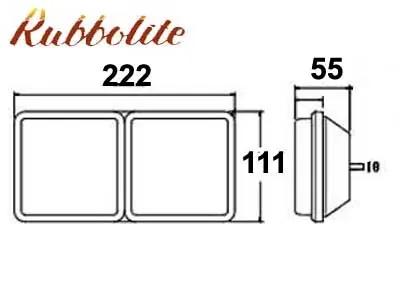 Guminis Dviejų Dalių Pagrindas Galiniams Žibintams - Universalus Tvirtinimo Elementas 222x111x56mm