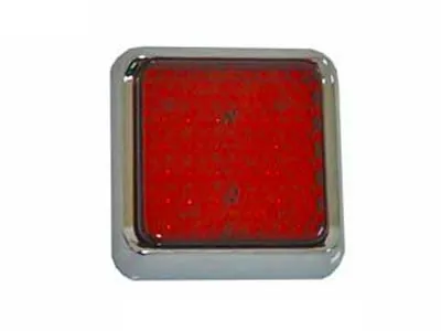 LED Stabdymo Žibintas su Chromo Apvadu - 24V - Dviejų Lygių Ryškumo Raudonas Gabaritinis