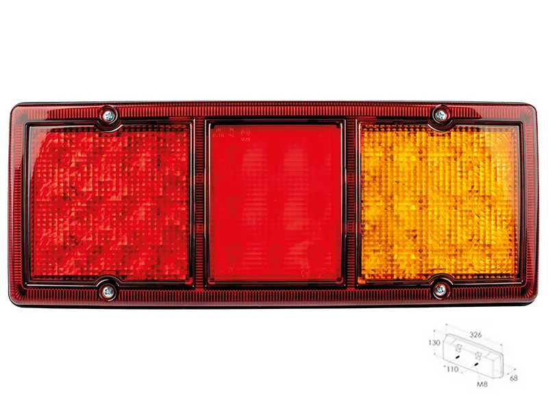Universalus LED Galinis Žibintas su 3 Kameromis - Galinė, Stabdžių ir Posūkių Funkcijos (9-36V) - Attēls 2