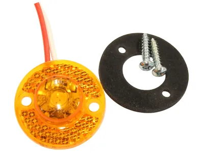 Geltonas Apvalus LED Šoninis Gabaritinis Žibintas, 12-24V, R91 Sertifikuotas