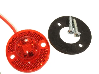 Apvalus raudonas LED gabaritinis žibintas, 12-24V, ø 30mm, tvirtinamas varžtais