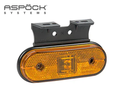 ASPöCK Geltonas LED šoninis gabaritinis žibintas su atšvaitu, 24V, ADR patvirtinimu