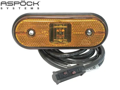 ASPöCK Geltonas LED šoninis gabaritinis žibintas su atšvaitu, ADR patvirtintas, 24V