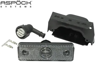 ASPöCK Baltasis LED šoninis gabaritinis žibintas su atšvaitu, 24V, ADR patvirtintas