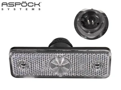 ASPöCK Baltas LED šoninis gabaritinis žibintas su atšvaitu, 24V, ADR patvirtinimas