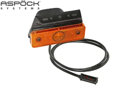 ASPöCK Geltonas LED šoninis gabaritinis žibintas su atšvaitu, 24V, ADR sertifikuotas