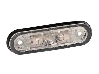 ASPöCK Baltas LED šoninis gabaritinis žibintas, 12-24V, ADR-Zone 2, 5m laidas