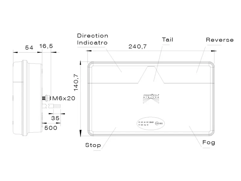 Aspöck Galinis LED Žibintas Priekaboms - Kairės Pusės - 9-32V, EMV Patvirtinimas, Kombinuotas - Attēls 2
