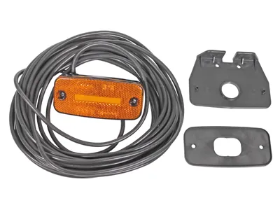 WAS Geltonas LED šoninis gabaritinis žibintas (12-24V) su ECE patvirtinimu, 10m kabeliu