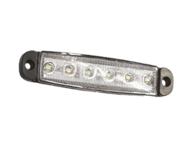 Baltas LED Šoninis Gabaritinis Žibintas - 6xLED, 12-24V, Paviršinis Montavimas, E-Patvirtintas