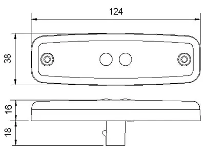 Raudonas LED šoninis gabaritinis žibintas su atšvaitu, 12-24V, AMP Superseal jungtimi, 1608-4900-AMP - Attēls 2