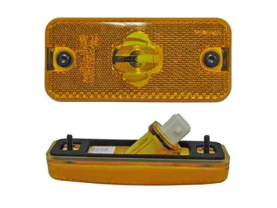 Geltonas halogeninis šoninis gabaritinis žibintas su atšvaitu, 110x50x18mm (SKU: 1608-5033)