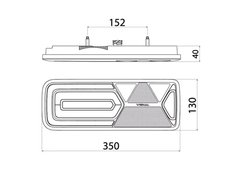 Vignal LED Galinis Žibintas su Dinaminiu Posūkio Signalu, 24V, IP69K, ADR/ECE Sertifikuotas - Attēls 2