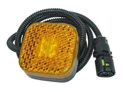 Geltonas LED šoninis gabaritinis žibintas MAN sunkvežimiams - 24V, su reflektoriumi ir 4 LED