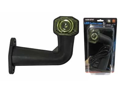 LED Šoninis Gabaritinis Žibintas su Guminiu Rankenėliu, 24V, Baltas/Raudonas, 90° Matymo Kampas