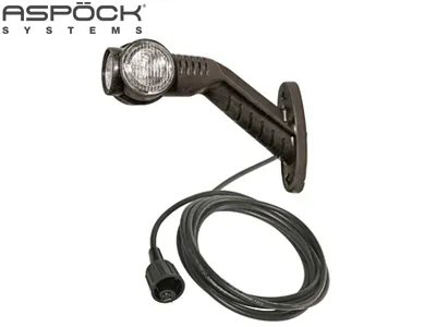 ASPöCK LED Šoninis Gabaritinis Žibintas su Gumine Kojele, 24V, ADR Patvirtintas, Baltas/Raudonas/Gintarinis