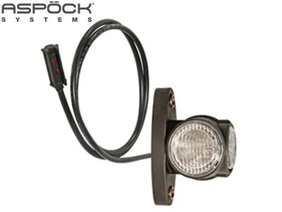 ASPöCK LED šoninis gabaritinis žibintas 24V su gumine kojele, ADR patvirtintas, 1.25m laidas