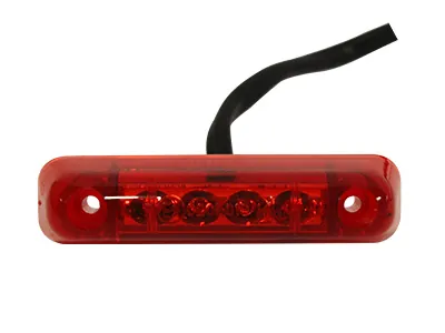 JOKON Raudonas LED Šoninis Gabaritinis Žibintas - 12V, Paviršinis Tvirtinimas, 4 LED, 65x16x15.5mm