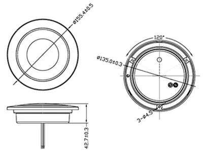 Universalus apvalus LED galinis žibintas su chromuotu korpusu, 12-24V, IP69K, ADR/ECE/EMC patvirtintas - Attēls 2
