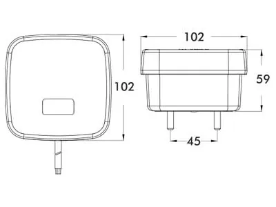 Proplast Kvadratinis LED Galinis Žibintas 12V, Atsparus Vandeniui, Polikarbonato Lęšis - Attēls 2