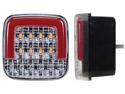 Proplast Kvadratinis LED Galinis Žibintas 12V, Atsparus Vandeniui, Polikarbonato Lęšis - Attēls 3