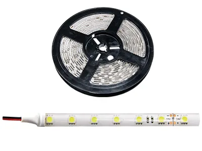 Baltos LED apšvietimo juosta 24V 6000K - Lanksti automobilių LED juosta su 300 LED, 5 metrų