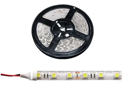 LED Šviečianti Juosta 3000K - 12V 42W Lanksti Balta LED Juosta su 300 Diodų, 5m Ilgio