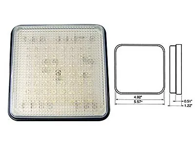 LED Atbulinės Eigos Žibintas su 64 LED, E-Patvirtintas, 10-30V, 125x125mm korpusas, 70mm tarpai tvirtinimui - Ledbarzibintai.lt