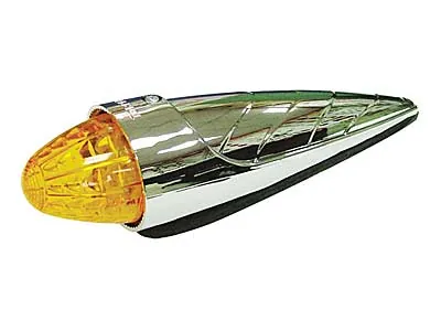 LED Šoninis Gabaritinis Žibintas "Torpedo" - 24V, 19 LED Diodų su Chromuotu Rėmu