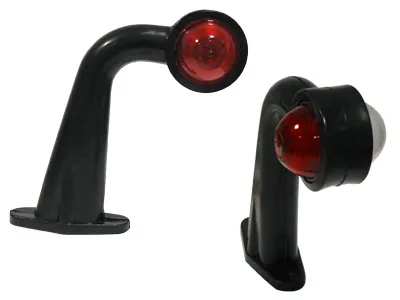 LED Šoninis gabaritinis žibintas su guminiu laikikliu, baltas/raudonas, 10-30V, E-patvirtinimas