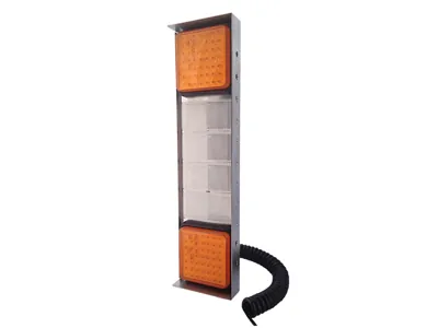 Geltonos LED šviesos žibintų rinkinys didžiagabaritėms transporto priemonėms - 126x468mm, nerūdijantis plienas 1,5mm - Ledbarzibintai.lt