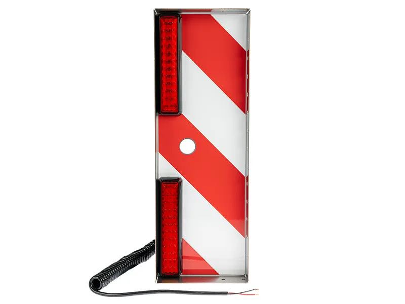 Galinis kairysis raudonas žibintas dideliems kroviniams, 525x180mm, 13.8-28V, 1.5mm nerūdijantis plienas - Ledbarzibintai.lt
