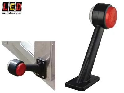 LED AUTOLAMPS Šoninis LED žibintas su 60° guminiu laikikliu, baltos/raudonos spalvos, ECE sertifikuotas, 12-24V