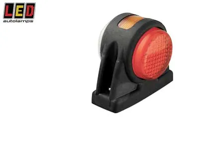 LED AUTOLAMPS 1614-1005RWM Šoninis gabaritinis LED žibintas su guminiu laikikliu, 12-24V, ECE sertifikuotas