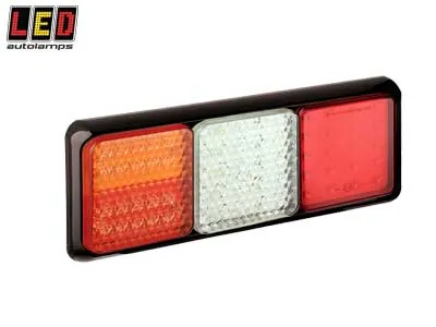 LED AUTOLAMPS Kvadratinis LED Galinis Žibintas IP67, 12-24V, ECE sertifikuotas (1614-100BSTIWFMLE)