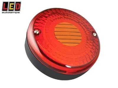 LED AUTOLAMPS Apvalus LED galinis žibintas, ø140mm, 12-24V, IP67, ECE ir EMC sertifikuoti