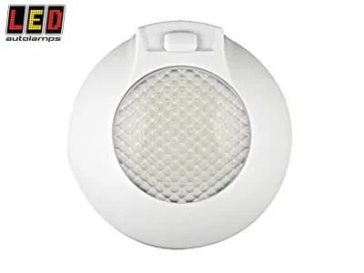 LED AUTOLAMPS Apvalus LED Salono Apšvietimas 24V, 480lm, ø143mm su Baltu Korpusu - Ledbarzibintai.lt