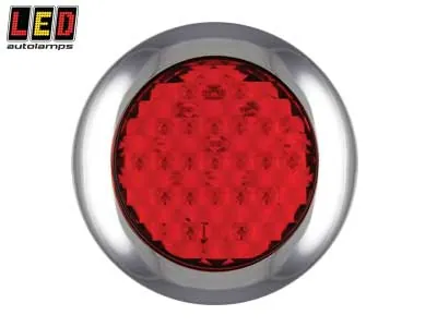 LED AUTOLAMPS LED Apvalus Galinis Rūko Žibintas 145mm su Chromuotu Laikikliu, 12-24V, IP67