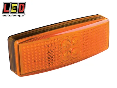 LED AUTOLAMPS Geltonas šoninis gabaritinis LED žibintas su atšvaitu, 12-24V, 4 LEDs, EMC/ECE sertifikuotas