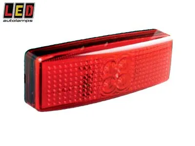 LED AUTOLAMPS Raudonas LED šoninis gabaritinis žibintas su atšvaitu, 12-24V, ECE/EMC sertifikatas