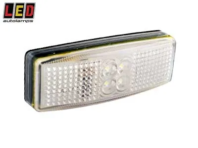 LED AUTOLAMPS Baltas šoninis gabaritinis LED žibintas su atšvaitu, ECE, EMC sertifikuotas, 12-24V