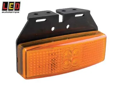 LED AUTOLAMPS Geltonas LED šoninis gabaritinis žibintas su atšvaitu, 12-24V, EMC, ECE sertifikuotas
