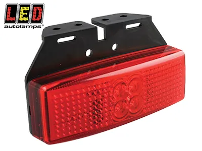 LED AUTOLAMPS Raudonas šoninis gabaritinis LED žibintas su atšvaitu, 12-24V, ECE/EMC sertifikuotas, atsparus smūgiams