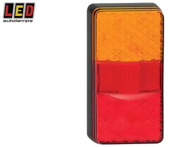 LED AUTOLAMPS Kvadratinis LED Galinis Žibintas, Kombinuotas Stabdymo-Galinių Šviesų-Posūkio Rodiklio-Atšvaito Sistema, 12-24V, IP67 (1614-150ARME10)