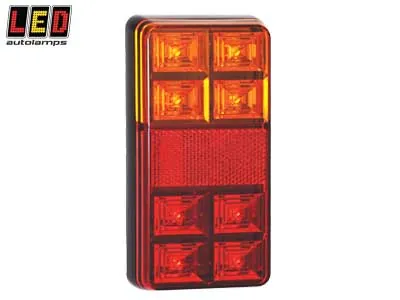 LED AUTOLAMPS Kombinuotas LED galinis žibintas 150x80mm, 12V, ECE/EMC sertifikuotas, IP67 atsparus vandeniui