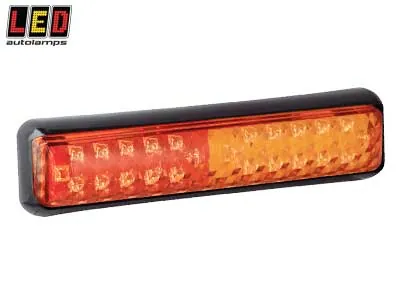 LED AUTOLAMPS Kompaktinis LED galinis žibintas, 12-24V, IP67, 200x50x28mm, ECE ir EMC patvirtinimai