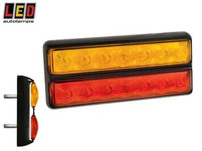 LED AUTOLAMPS Kvadratinis LED Galinis Žibintas 200x92mm, 12V, IP67, ECE Sertifikuotas - Kompaktiškas Kombinuotas Žibintas