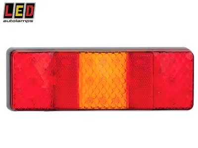 LED AUTOLAMPS Kvadratinis LED galinis žibintas 12-24V, ECE, EMC sertifikuotas, IP67 apsauga